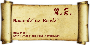 Madarász René névjegykártya